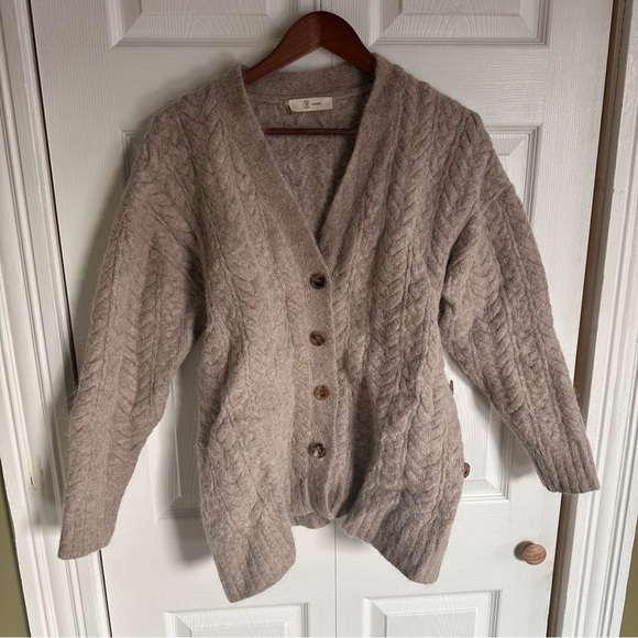 Korea Blossom H Cable Knit Sweater (COS, Ssense, Toteme, The Row) Fisherman Tan - Picture 1 of 5